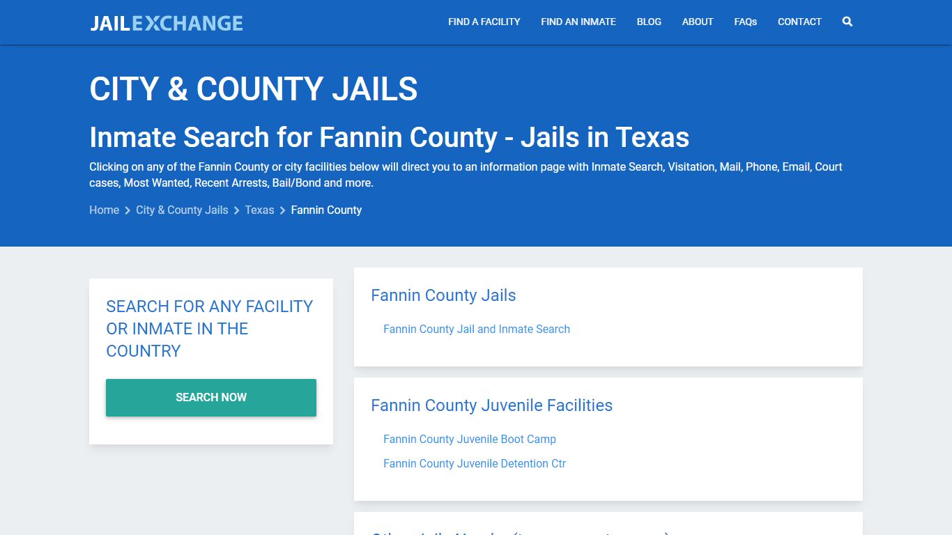 Inmate Search for Fannin County | Jails in Texas - Jail Exchange